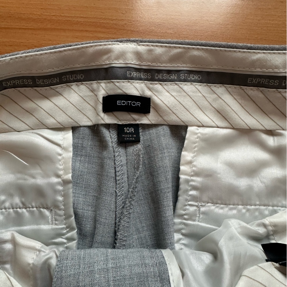 Express Women's Light Gray Wide Leg Pants trouser pants boot cut editor 10R - Picture 6 of 12